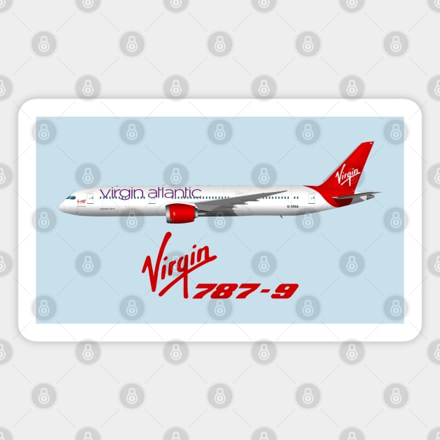 Virgin 787-9 Magnet by SteveHClark